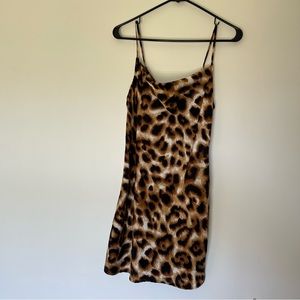 Forever 21 - Cheetah Print Cowl Neck Slip Dress - Medium